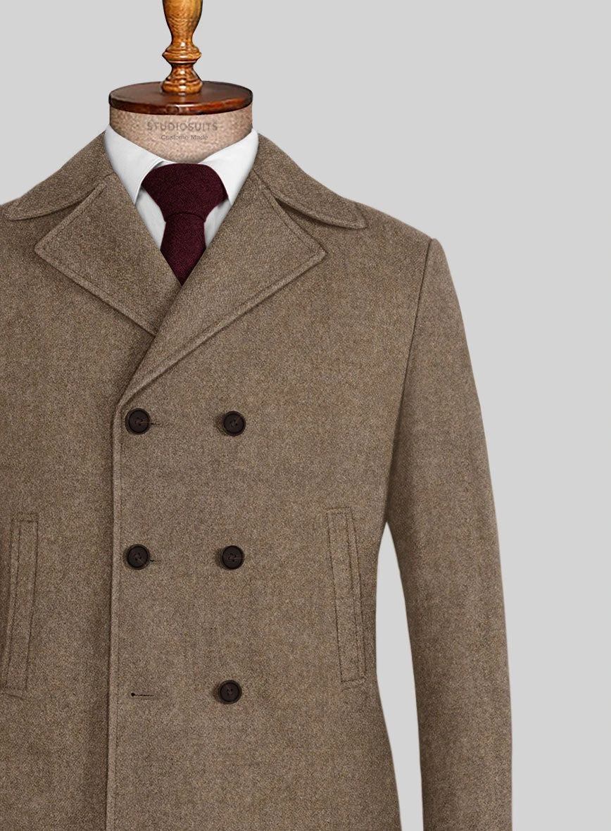 Highlander Light Tobacco Tweed Pea Coat 2 Highlander Light Tobacco Tweed Pea Coat - Image 2