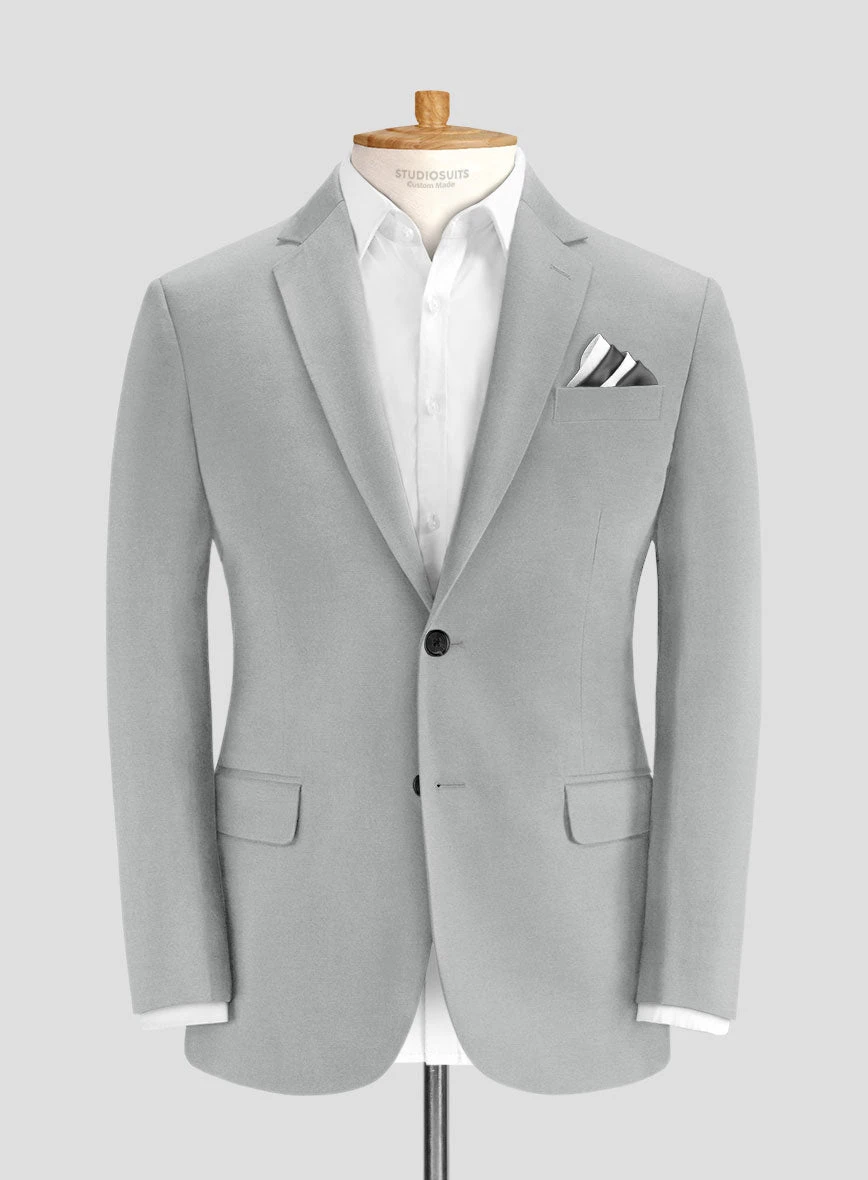 Ice Gray Cotton Power Stretch Chino Jacket 1 Ice Gray Cotton Power Stretch Chino Jacket