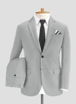 Ice Gray Cotton Power Stretch Chino Suit