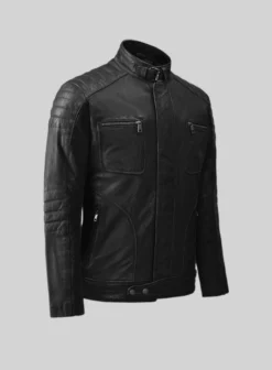 Ignite Moto Black Leather Jacket -Studiosuits Shop ignitemotoblackbikerleatherjacketlk 1