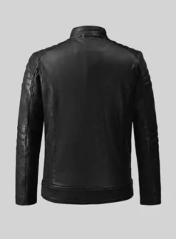 Ignite Moto Black Leather Jacket -Studiosuits Shop ignitemotoblackbikerleatherjacketlk 2