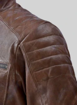Ignite Moto Spanish Brown Leather Jacket -Studiosuits Shop ignitespanishbrownbikerleatherjacket 4