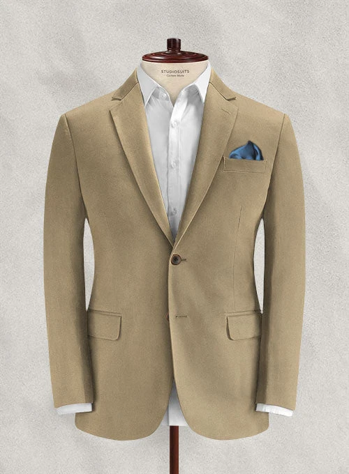 Italian Beige Cotton Stretch Jacket 1 Italian Beige Cotton Stretch Jacket