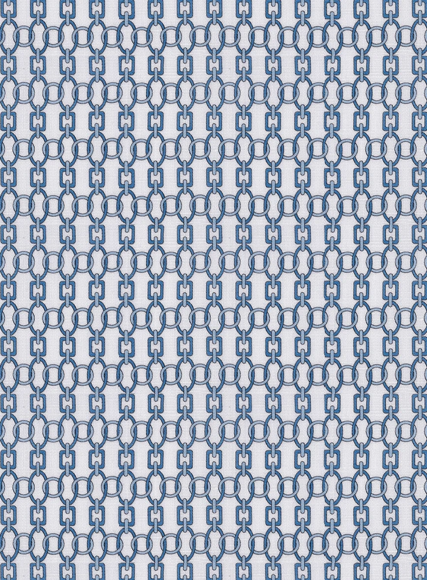 Italian Catena Blue Summer Linen Shirt 3 Italian Catena Blue Summer Linen Shirt - Image 3