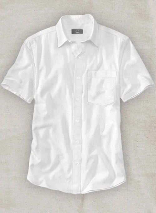 Italian Cotton Dobby Edvigo White Shirt 1 Italian Cotton Dobby Edvigo White Shirt