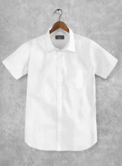 Italian Cotton Dobby Paolu White Shirt