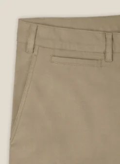 Italian Dark Beige Cotton Stretch Shorts -Studiosuits Shop italiandarkbeigecottonstretchshortslook 2