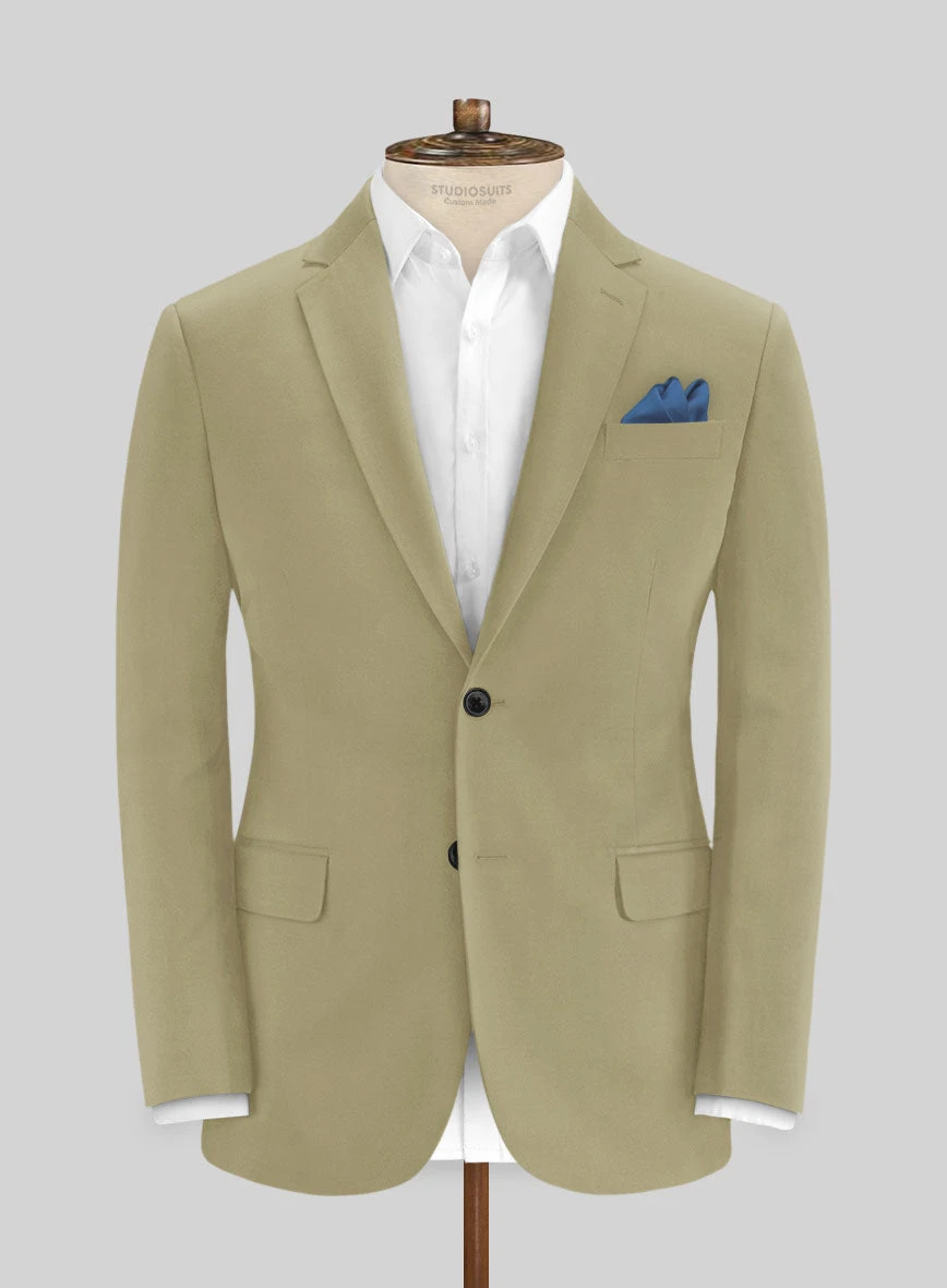 Italian Dark Tan Cotton Stretch Suit 3 Italian Dark Tan Cotton Stretch Suit - Image 3