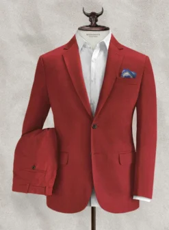 Italian Gimson Red Cotton Stretch Suit
