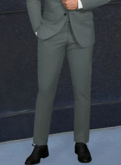 Italian Gray Cotton Stretch Suit -Studiosuits Shop italiangraycottonsuitlk 3