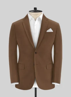 Italian Hickory Brown Cotton Stretch Jacket