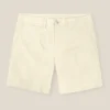 Italian Ivory Cotton Stretch Shorts