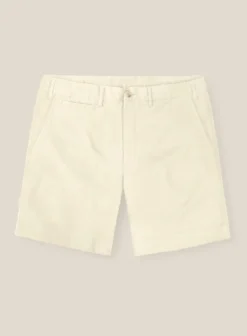 Italian Ivory Cotton Stretch Shorts