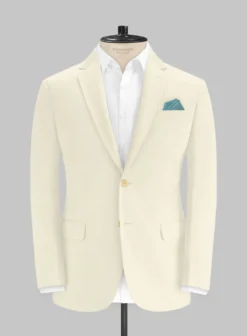 Italian Light Beige Cotton Stretch Jacket