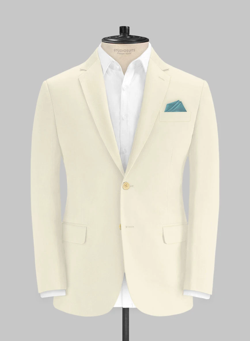 Italian Light Beige Cotton Stretch Jacket 1 Italian Light Beige Cotton Stretch Jacket
