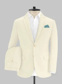 Italian Light Beige Cotton Stretch Suit