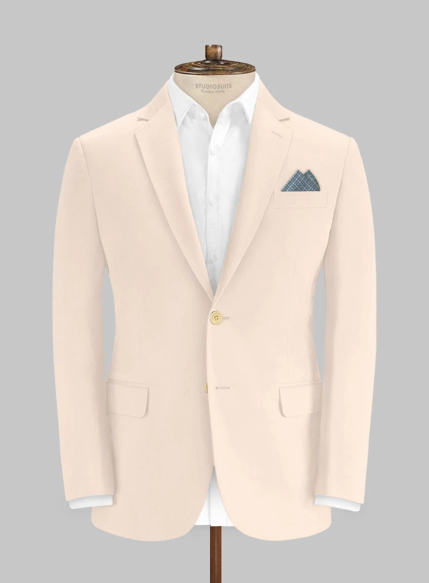 Italian Light Pink Cotton Stretch Jacket 1 Italian Light Pink Cotton Stretch Jacket