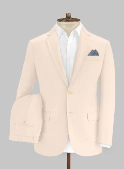 Italian Light Pink Cotton Stretch Suit
