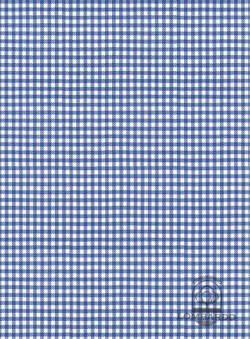 Italian Lombardo Azure Blue Checks Shirt 3 Italian Lombardo Azure Blue Checks Shirt - Image 3