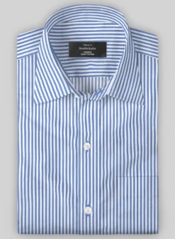Italian Lombardo Celestial Blue Stripes Shirt