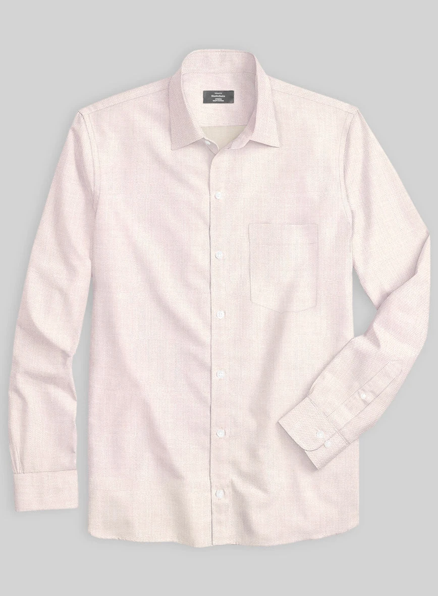 Italian Lombardo Rib Rose Beige Shirt 2 Italian Lombardo Rib Rose Beige Shirt - Image 2