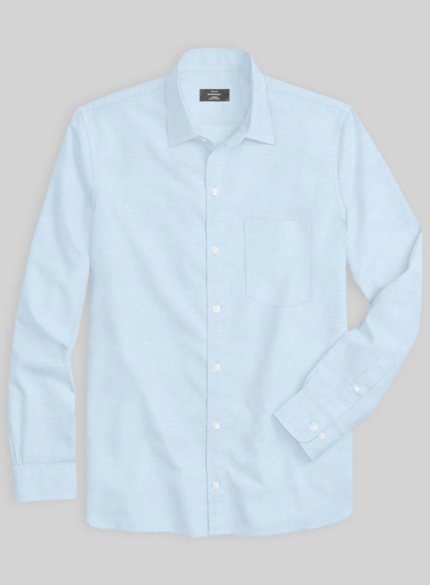 Italian Lombardo Twill Sky Blue Shirt 2 Italian Lombardo Twill Sky Blue Shirt - Image 2