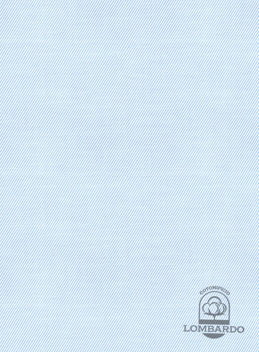 Italian Lombardo Twill Sky Blue Shirt 3 Italian Lombardo Twill Sky Blue Shirt - Image 3