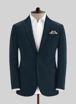 Italian Marine Blue Cotton Stretch Suit -Studiosuits Shop italianmarinebluecottonstretchsuitlk 2