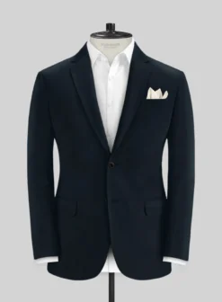 Italian Midnight Blue Cotton Stretch Jacket