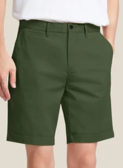 Italian Military Green Cotton Stretch Shorts -Studiosuits Shop italianmilitarygreencottonstretchshortslk 2