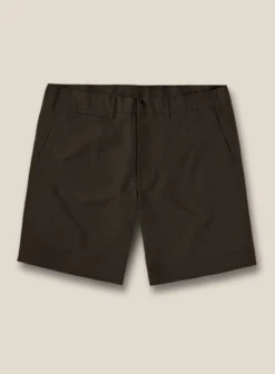Italian Mocha Brown Cotton Stretch Shorts
