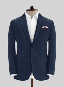 Italian Navy Blue Cotton Stretch Jacket