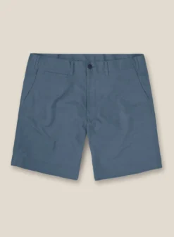 Italian Petrol Blue Cotton Stretch Shorts