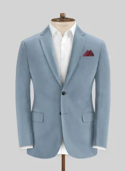 Italian Powder Blue Cotton Stretch Jacket