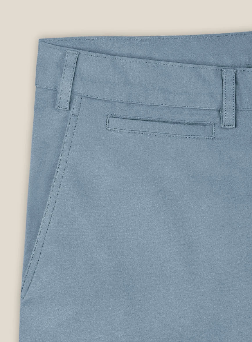 Italian Powder Blue Cotton Stretch Shorts 4 Italian Powder Blue Cotton Stretch Shorts - Image 4