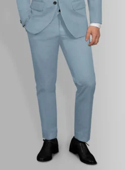 Italian Powder Blue Cotton Stretch Suit -Studiosuits Shop italianpowderbluecottonsuitlk 3