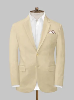 Italian Sand Beige Cotton Stretch Suit -Studiosuits Shop italiansandbeigecottonstretchsuitlook 2