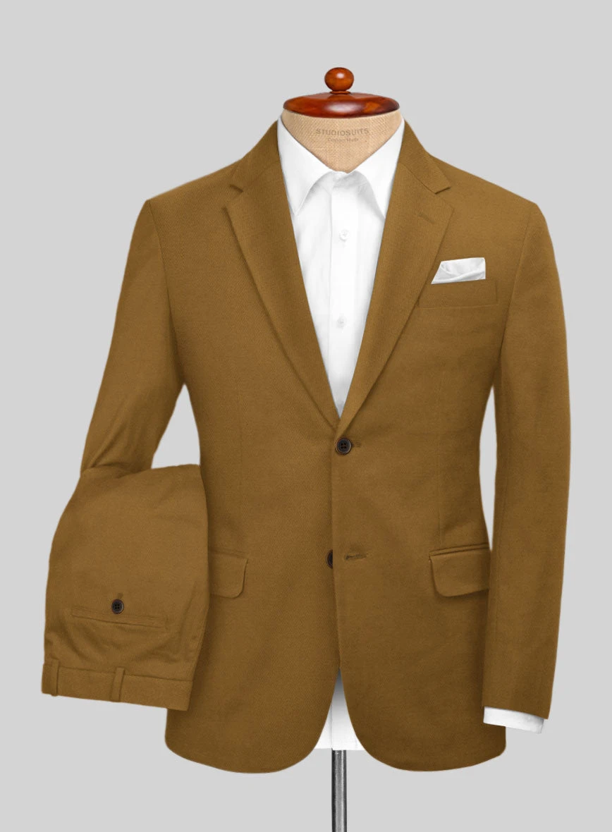 Italian Tan Cotton Stretch Suit 1 Italian Tan Cotton Stretch Suit