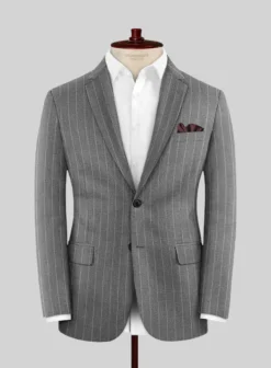 Italian Uben Gray Chalkstripe Flannel Suit -Studiosuits Shop italianubengraychalkstripeflannelsuitlook 2