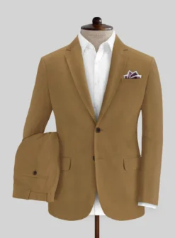 Italian Walnut Brown Cotton Stretch Suit