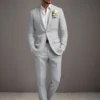 Italian Zod Light Gray Linen Suit