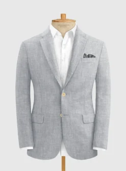 Italian Zod Light Gray Linen Suit -Studiosuits Shop italianzodltgraylinensuitlook 3