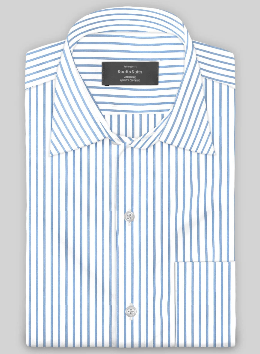 Italian Lombardo Banbury Blue Stripes Shirt 1 Italian Lombardo Banbury Blue Stripes Shirt