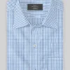 Italian Lombardo Gingham Blue Checks Shirt