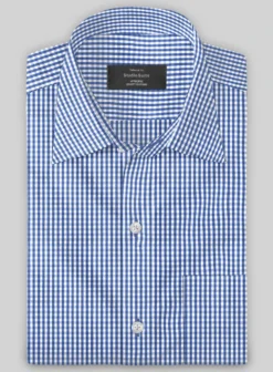 Italian Lombardo Gingham Yale Blue Checks Shirt