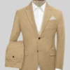 Khaki Feather Cotton Canvas Stretch Suit