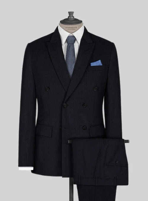 Kingsman Double Breasted Blue Wool Suit 1 Kingsman Double Breasted Blue Wool Suit