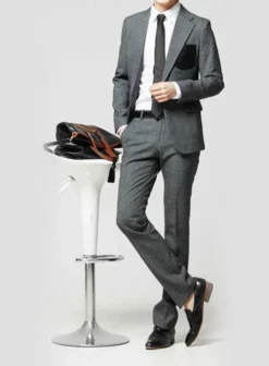 Suit With Leather Pocket Patch