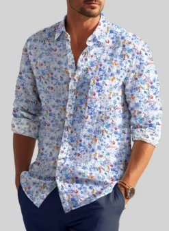 Leggiuno Linen Plori Shirt 10 Leggiuno Linen Plori Shirt -Studiosuits Shop leggiunolinenplorishirtlook 1