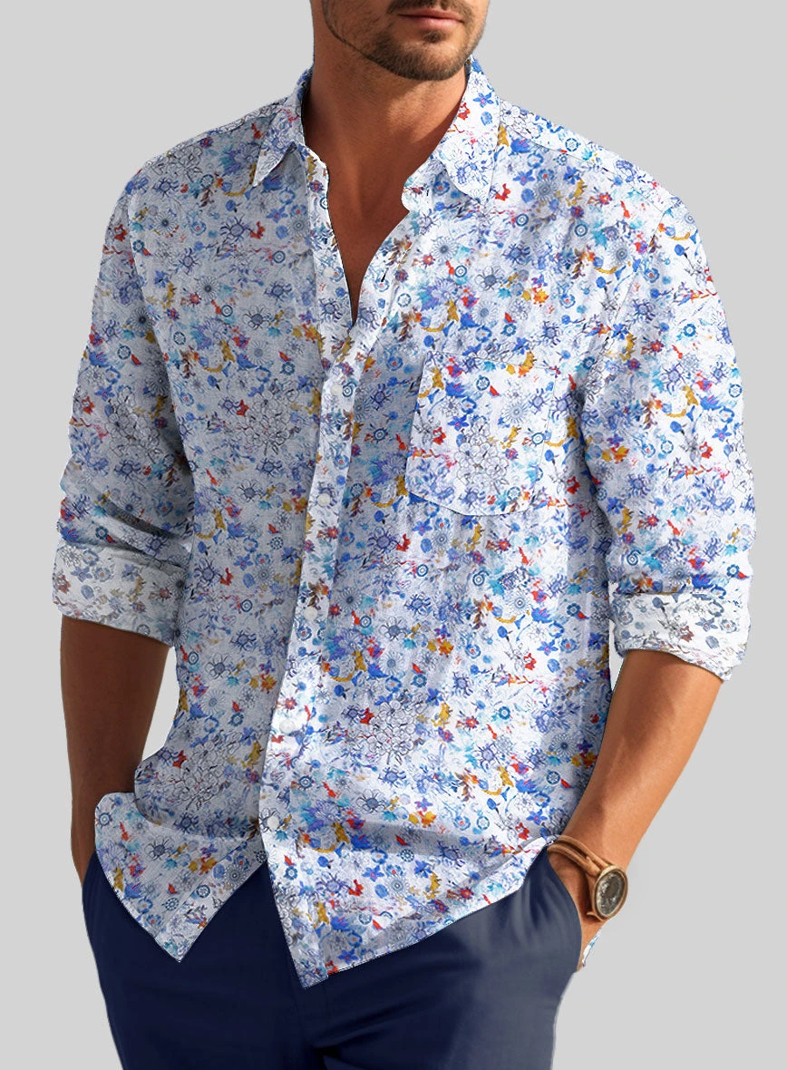 Leggiuno Linen Plori Shirt 3 Leggiuno Linen Plori Shirt - Image 3